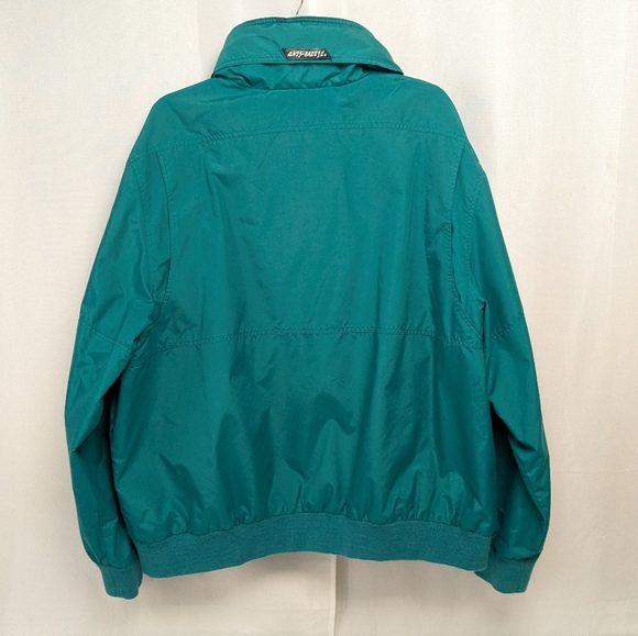 Vintage McGregor Anti-Breeze Windbreaker Jacket Blue/Teal Fold Out Hood Size 2XL - Picture 3 of 10